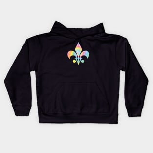 Pastel Tie Dye Fleur de Lis Kids Hoodie